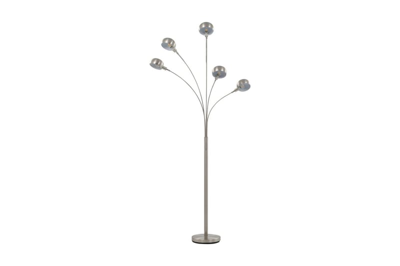 Stående lampe 200 cm 5 x E14 sølv - Silver - Soveromslampe - Stuelampe - Femarmet gulvlampe - Gulvlampe