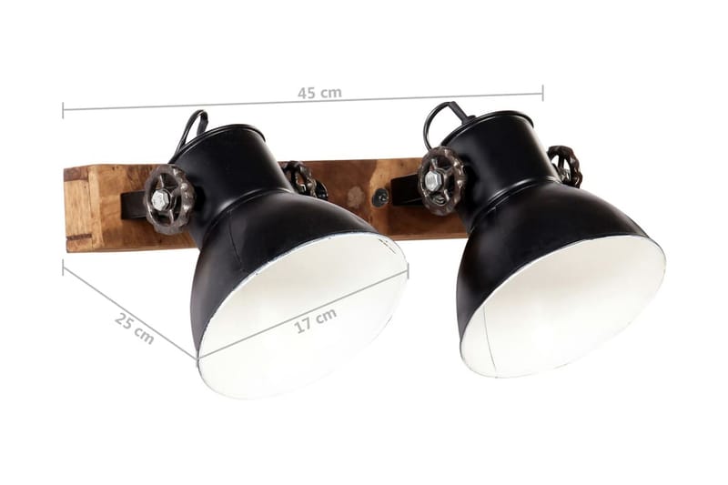 Industriell vegglampe matt svart 45x25 cm E27 - Svart - Nattlampe vegg - Soveromslampe - Vegglampe - Veggarmatur