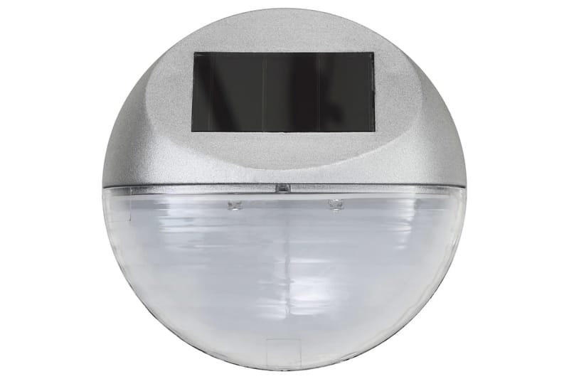 Utendørs soldrevet vegglampe LED 24 stk rund sølv - Utebelysning - Fasadebelysning - Entrébelysning