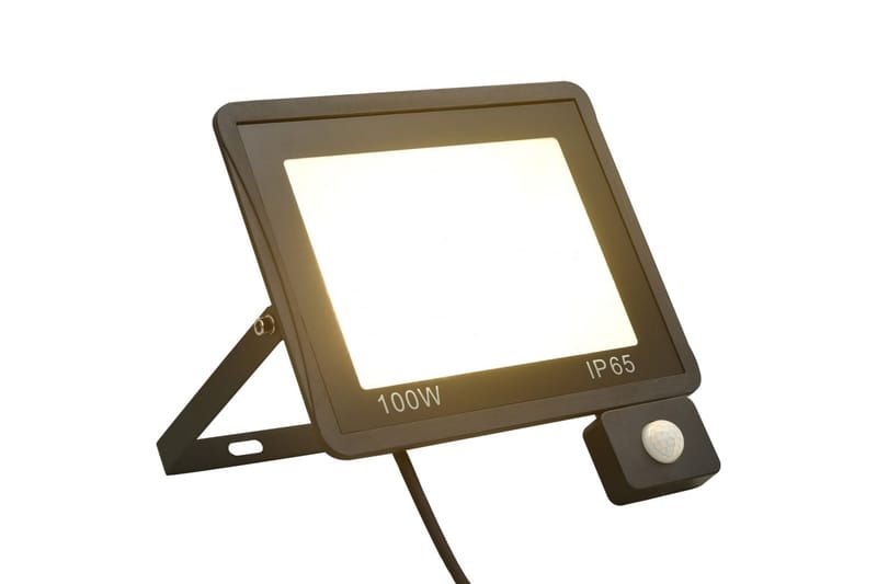 LED-flomlys med sensor 100 W varmhvit - Svart - Fasadebelysning - Utebelysning - Lyskaster