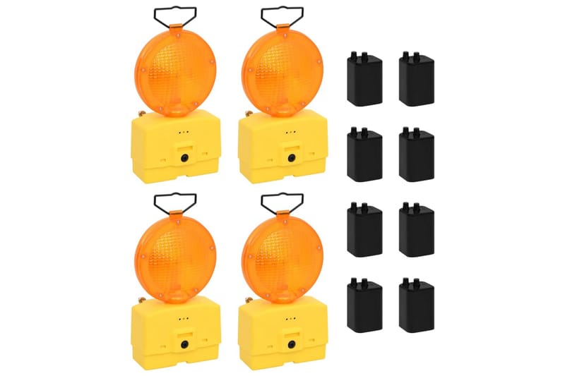 Byggeplasslamper med batterier 4 stk 18x8x37 cm - Lyskaster - Byggelampe