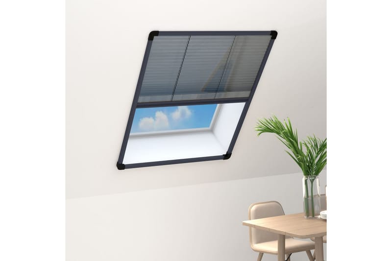 Plissert insektskjerm for vindu aluminium antrasitt 60x80 cm - Antrasittgrå - Friluftsutstyr - Myggnett - Myggbeskyttelse