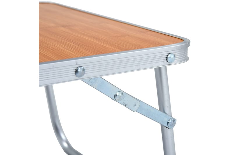 Sammenleggbart campingbord brun aluminium 60x40 cm - Campingmøbler - Campingbord