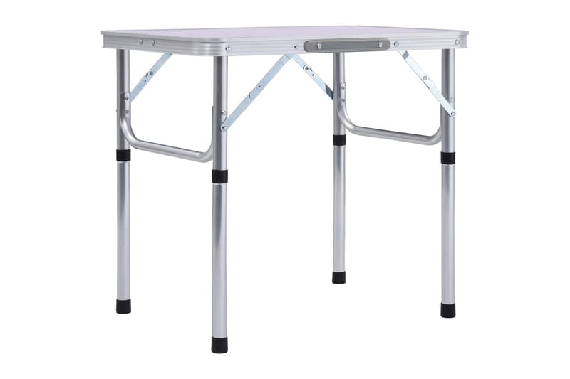 Sammenleggbart campingbord hvit aluminium 60x45 cm - Campingbord - Campingmøbler