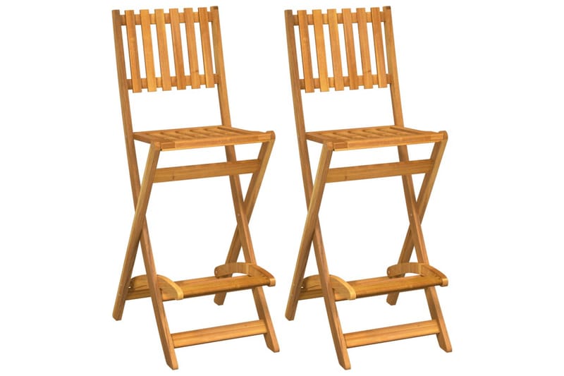 beBasic Sammenleggbare barstoler 2 stk heltre akasie - Brun - Barstol