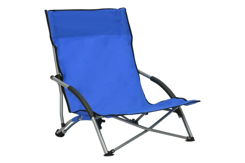 Sammenleggbare strandstoler 2 stk blå stoff - Blå - Strandstoler & campingstoler - Strandstol