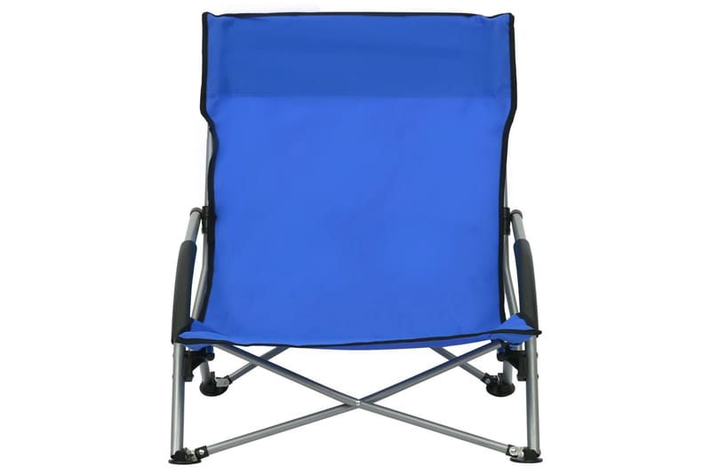 Sammenleggbare strandstoler 2 stk blå stoff - Blå - Strandstoler & campingstoler - Strandstol