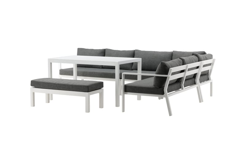 Ramos Hjørnesofa Hvit/Grå - Venture Home - Verandamøbler - Sofagruppe utendørs - Loungesett