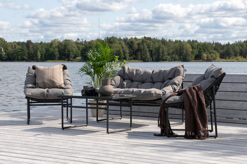 Tina Loungegruppe 4-seters Svart - Venture Home - Verandamøbler - Sofagruppe utendørs - Loungesett