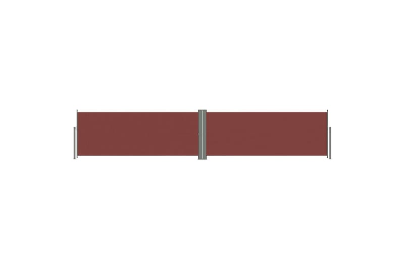 Uttrekkbar sidemarkise 117x600 cm brun - Brun - Balkongmarkise - Markiser - Sidemarkise - Balkongbeskyttelse