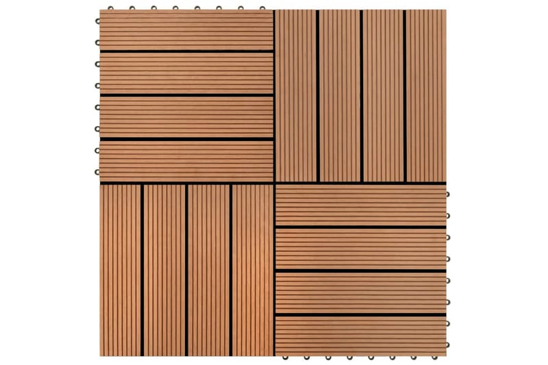 Terrassebord 22 stk 30x30cm 2 kvm WPC brun - Brun - Verandagulv & terrassebord - Treheller & trefliser balkong - Utegulv & tregulv - Trehelle & gulvhelle