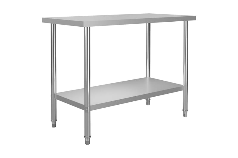 Arbeidsbord for kjøkken 120x60x85 cm rustfritt stål - Garasjeinteriør & garasjeoppbevarin - Arbeidsbenk