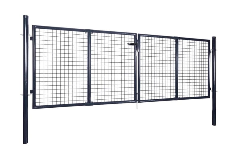 Hageport netting galvanisert stål 289x100 cm grå - Smijernsport & jernport - Grind utendørs