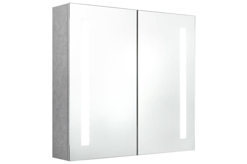 LED-speilskap til bad betonggrå 62x14x60 cm - Speilskap