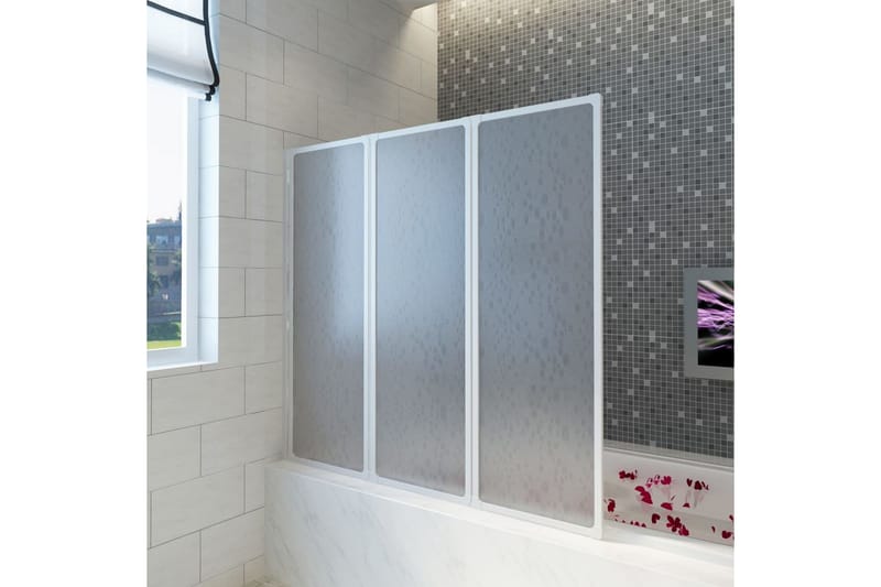 Badekarskjerm 117 x 120 cm 3 paneler sammenleggbare - Dusjvegger