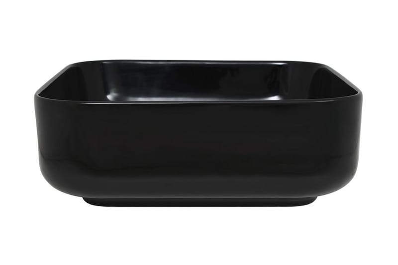 Servant keramisk kvadratisk svart 38x38x13,5 cm - Enkel vask