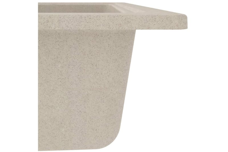 Vask med overløpshull oval beige granitt - Beige - Enkel vask