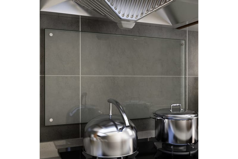 Kjøkkenplate gjennomsiktig 90x50 cm herdet glass - Gjennomsiktig - Tilbehør kjøkkenvifte & kjøkkenventilator