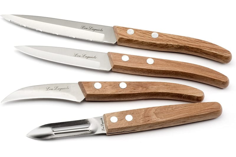 Wood Skalsett 4-p - Lou Laguiole - Skallkniver - Kjøkkenkniver
