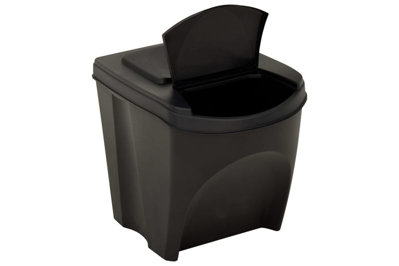 Stabelbare søppelbøtter 4 stk antrasitt 100 L - Antrasittgrå - Søppelbøtte & papirkurv