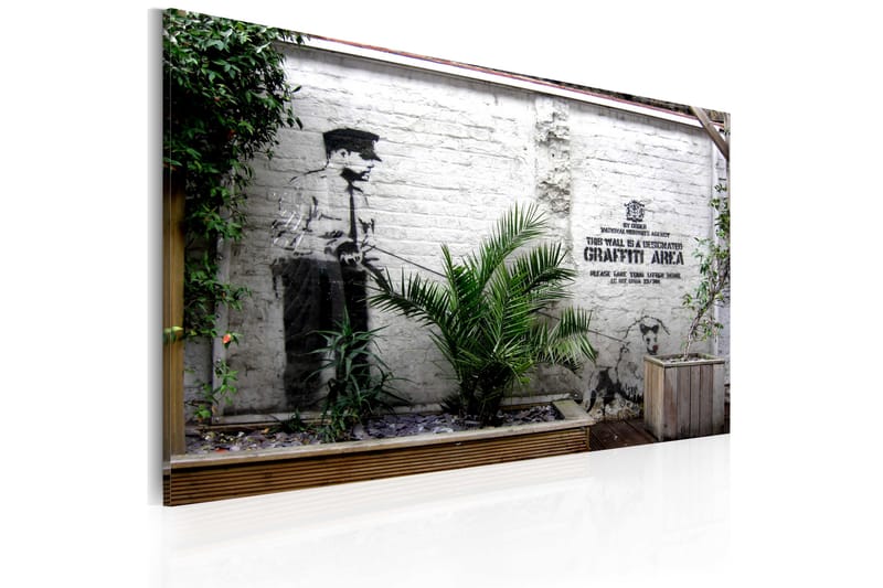 Bilde Graffiti Area Banksy 60x40 - Artgeist sp. z o. o. - Lerretsbilder