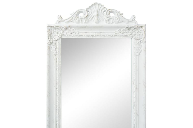Frittstående speil barokstil 160x40 cm hvit - Gulvspeil - Helkroppsspeil