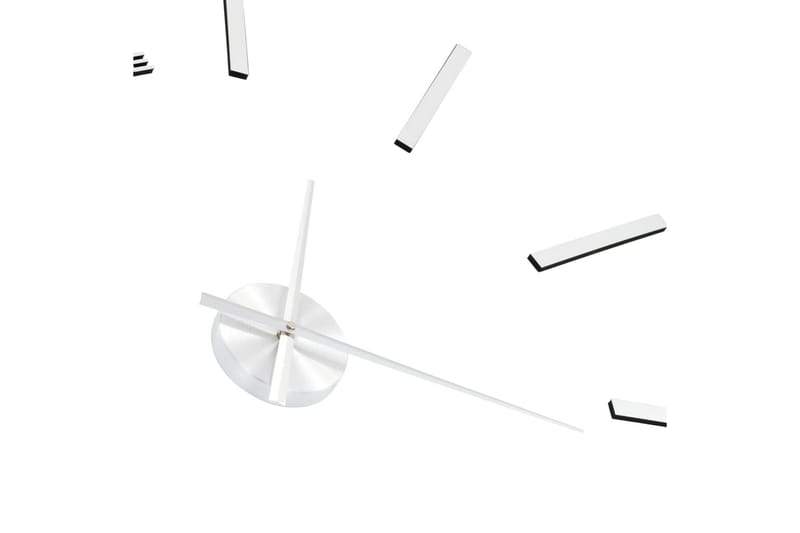 Veggklokke 3D moderne design 100 cm XXL sølv - Dekorasjon - Veggklokke