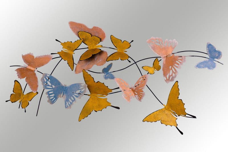 Butterflies Veggdekor - Flerfarget - Metallskilt