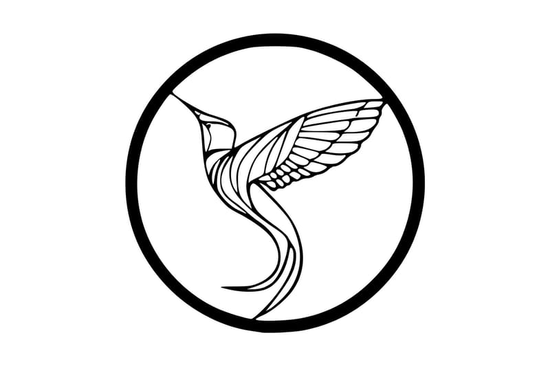 On the Bird's Wing Veggdekor - Svart - Metallskilt