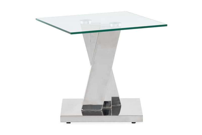 Laquetha Avlastningsbord 50 cm - Rustfritt stål /Glass - Gangbord - Konsollbord