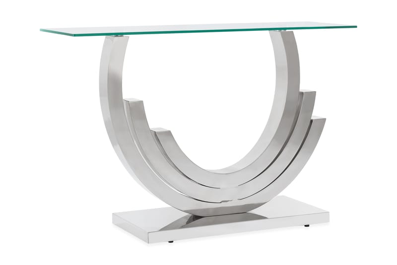 Natear Avlastningsbord 120 cm - Rustfritt stål /Glass - Gangbord - Konsollbord