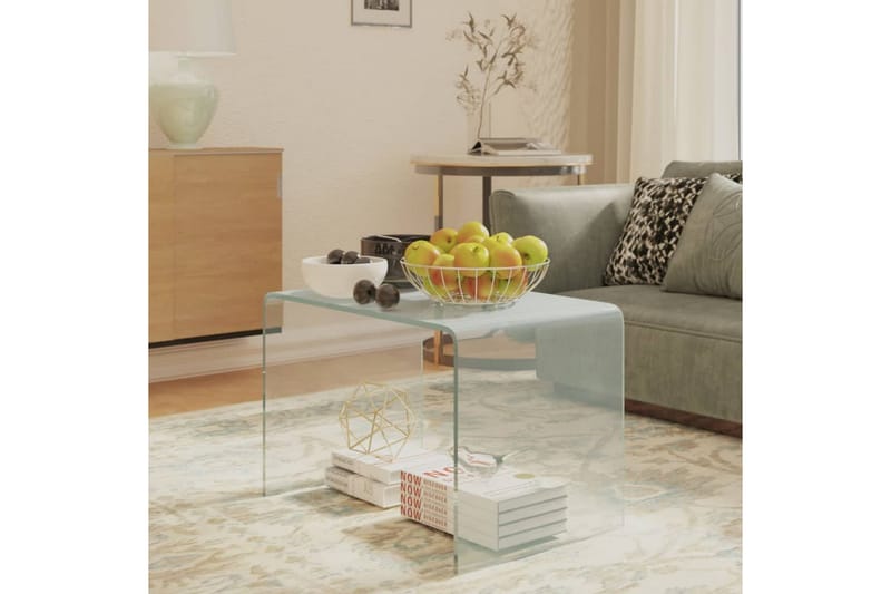 Sidebord 40x40x60 cm herdet glass - Gjennomsiktig - Lampebord & sidebord - Brettbord og småbord