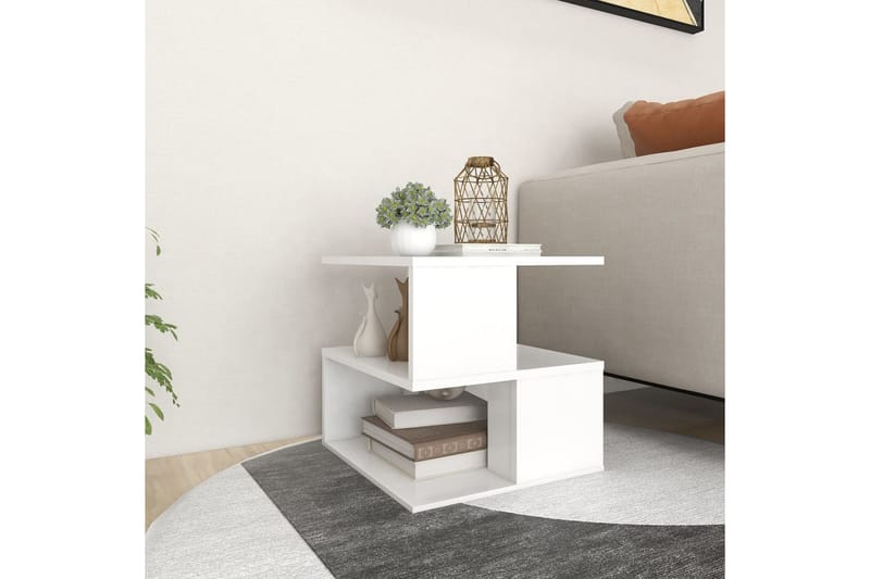 Sidebord hvit 40x40x40 cm sponplate - Hvit - Lampebord & sidebord - Brettbord og småbord