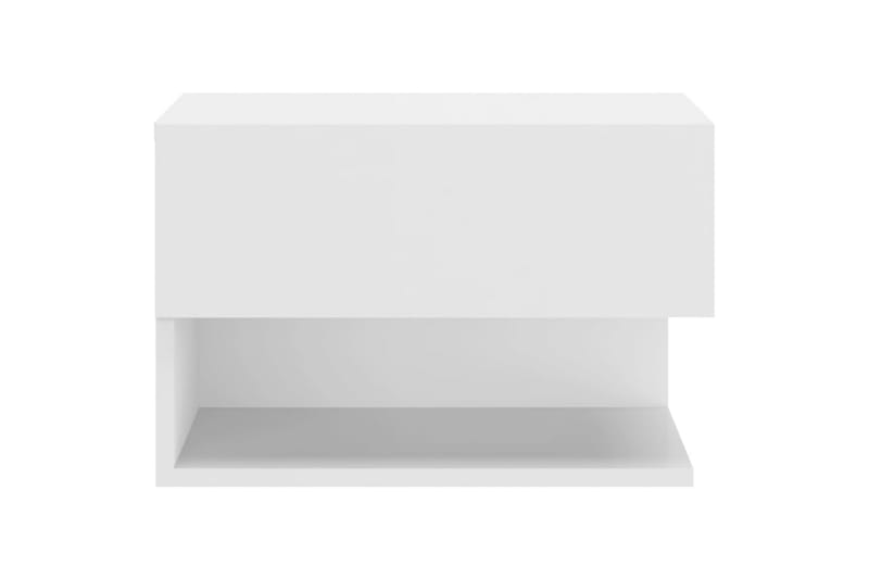 Veggmonterte nattbord 2 stk hvit konstruert tre - Hvit - Sengebord & nattbord