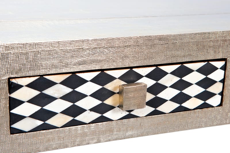 Azalea Sofabord 110 cm med Oppbevaringsskuffer - MangoTre/Lysegrå - Sofabord - Sofabord med oppbevaring