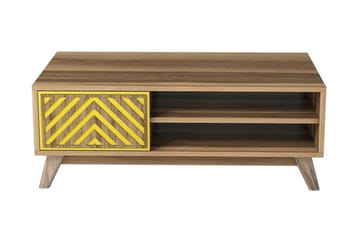 Hovdane Sofabord 105 cm med Oppbevaring 2 Hyller Linjer + Sk