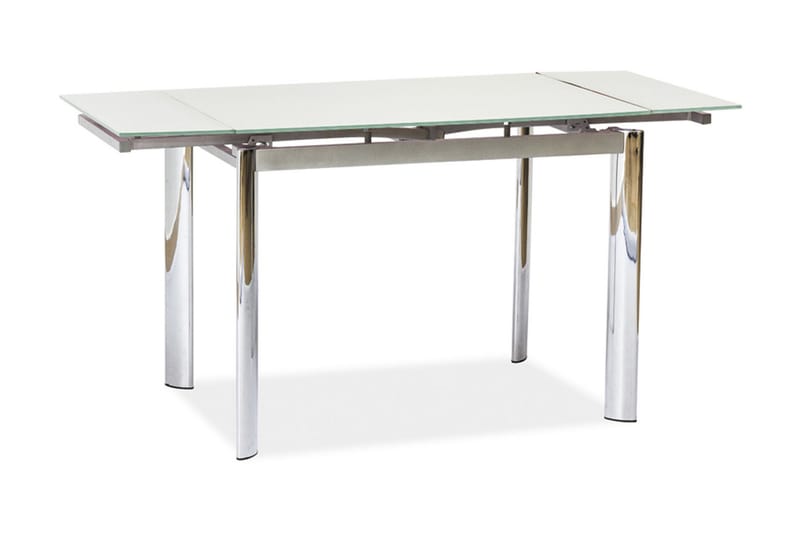Mecula Forlengningsbart Spisebord 100 cm - Glass/Hvit/Sølv - Spisebord & kjøkkenbord