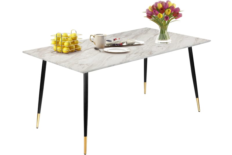 Oktoos Spisebord 120 cm - Grå/Hvit/Svart/Guld - Spisebord & kjøkkenbord