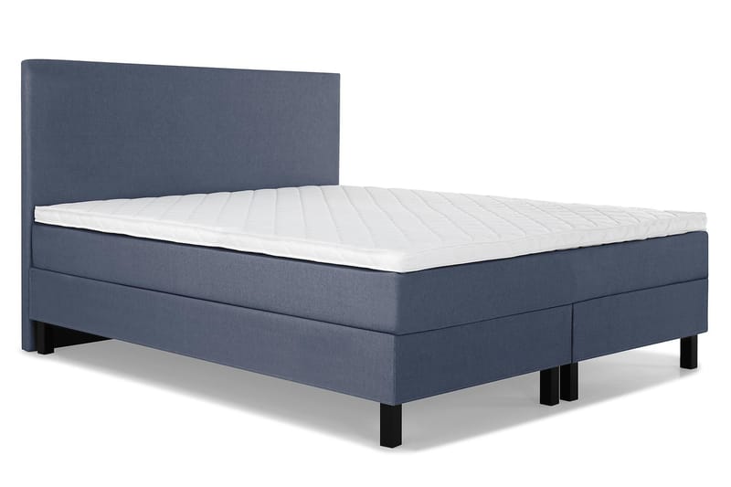 Lucky Komplett Sengepakke 160x200 Skum Glatt Sengegavl - Mørkeblå - Komplett sengepakke - Kontinentalsenger - Dobbeltsenger