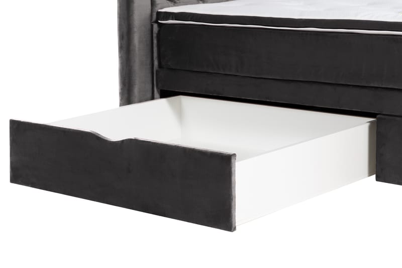 Francisco Sengepakke 160x200 med Skuffeoppbevaring - Mørkegrå - Komplett sengepakke - Seng med oppbevaring