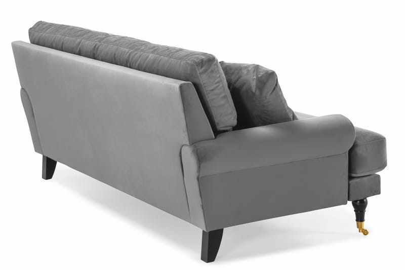 Andrew Fløyelssofa 2-seter - Sølvgrå/Messing - Howard sofa - Fløyel sofaer - 2 seter sofa