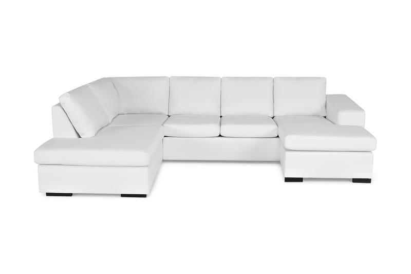 Memphis U-sofa med Divan Høyre Kunstlær - Hvit - Skinnsofaer - U-sofa