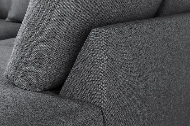 Menard 3-seters Sofa med Sjeselong Høyre - Mørkegrå/Svart - Sofa med sjeselong - 4 seters sofa med divan