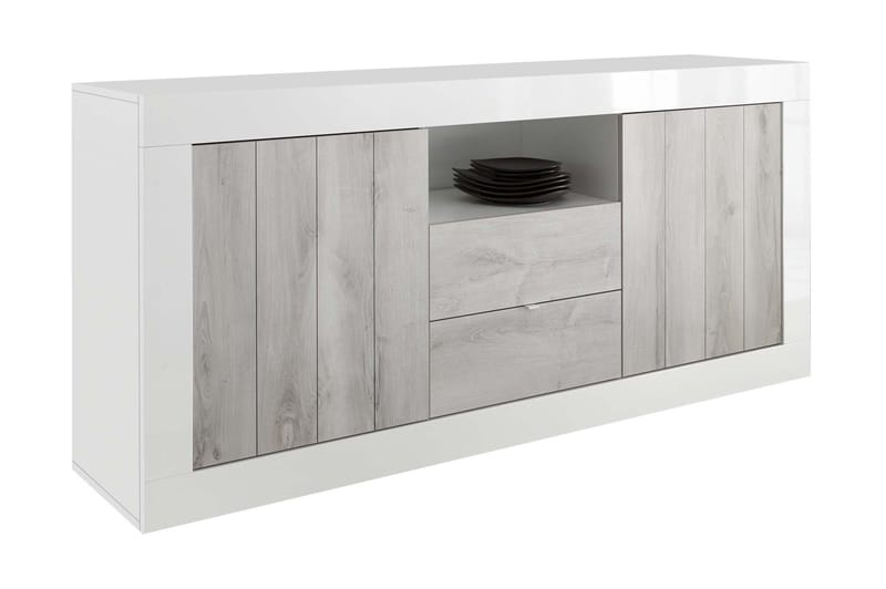 Urbino Skjenk 184 cm - Grå/Hvit - Sideboard & skjenker