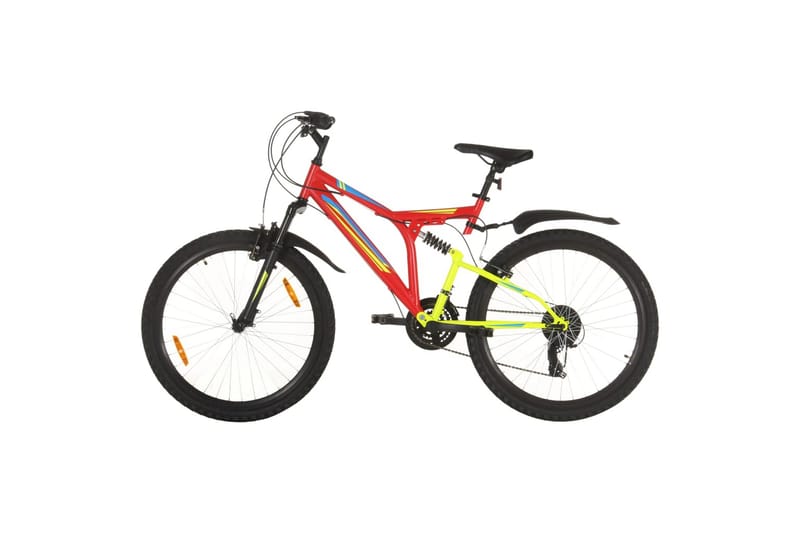 Terrengsykkel 21 trinn 26-tommers hjul 49 cm rød - Rød - Mountain bike
