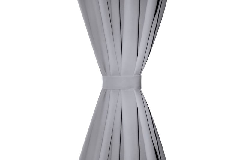 2 stk grå gardiner 135 x 245 cm - Grå - Mørkleggingsgardin