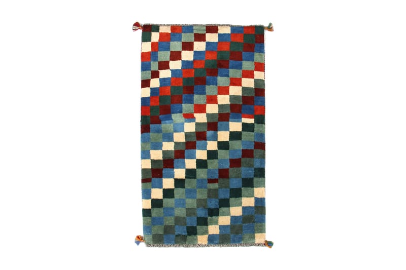Håndknyttet Gabbeh Shiraz Ull Blå/Grønn 68x121 cm - Håndvevde tepper - Orientalske tepper - Persisk matte