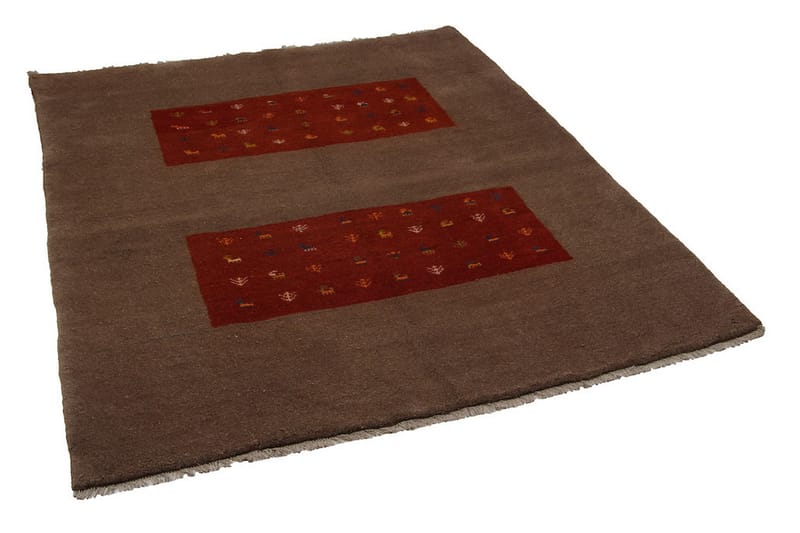 Håndknyttet Gabbeh Shiraz Ull Brun/Rød 185x233cm - Håndvevde tepper - Orientalske tepper - Persisk matte