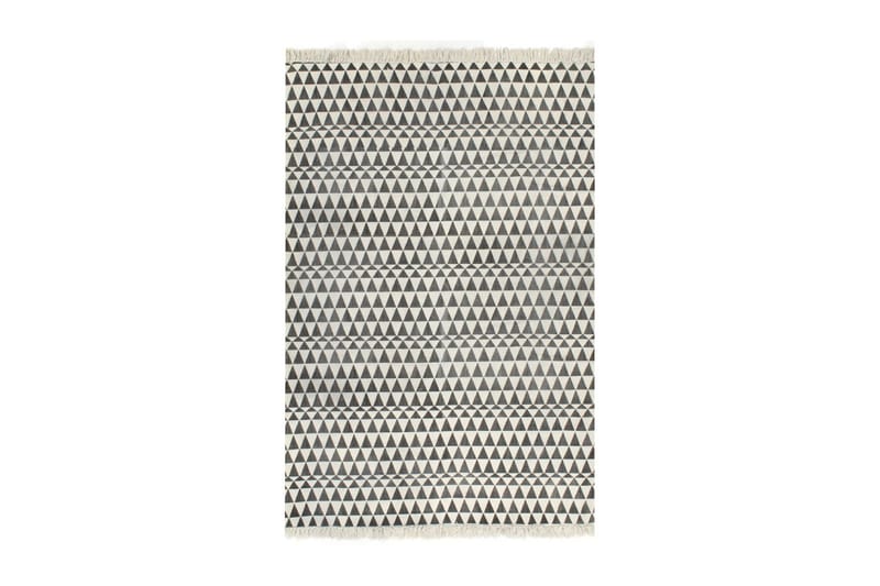 Gulvsteppe kilim-vevet bomull m. mønster 120x180cm/hvit - Kelimtepper