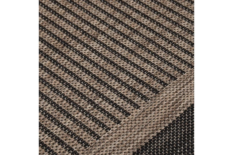 Utendørs flatvevd teppe 80x150 cm mørkebrun - Brun - Utendørstepper